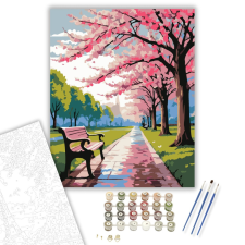 Számfestő.hu Cseresznyevirág Sétány - számfestő készlet – 40×50 cm (Keretre feszítve) kreatív és készségfejlesztő