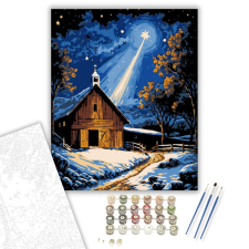 Számfestő.hu Csillagfényes Téli Éj – számfestő készlet – 40×50 cm (Keretre feszítve) kreatív és készségfejlesztő