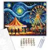 Számfestő.hu Csillagos Éjszaka Vidámparkja - számfestő készlet – 80×100 cm (Keretre feszítve)