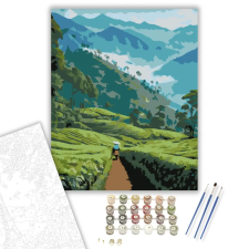 Számfestő.hu Darjeeling Tea Ültetvény - számfestő készlet – 80×100 cm (Keret nélkül) kreatív és készségfejlesztő