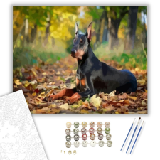 Számfestő.hu Dobermann - számfestő készlet – 40×50 cm (Keretre feszítve) kreatív és készségfejlesztő