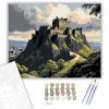 Számfestő.hu Edinburgh-i Kastély és a Régi Város - számfestő készlet – 40×50 cm (Keretre feszítve)
