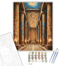 Számfestő.hu Egyiptomi Templombelső - számfestő készlet – 60×70 cm (Keretre feszítve) kreatív és készségfejlesztő