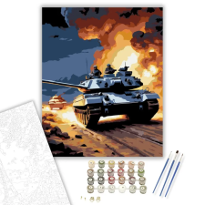 Számfestő.hu Éjszakai Tank Akció - számfestő készlet – 50×60 cm (Keretre feszítve) kreatív és készségfejlesztő