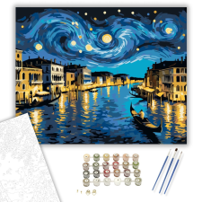 Számfestő.hu Éjszakai Velencei Út - számfestő készlet – 40×50 cm (Keretre feszítve) kreatív és készségfejlesztő