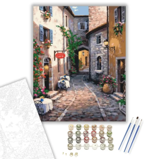 Számfestő.hu Eldugott kávézó - számfestő készlet – 80×100 cm (Keretre feszítve) kreatív és készségfejlesztő