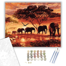 Számfestő.hu Elefánt Vándorlás - számfestő készlet – 40×50 cm (Keretre feszítve) kreatív és készségfejlesztő