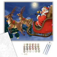 Számfestő.hu Érkező télapó - számfestő készlet – 40×50 cm (Keretre feszítve) kreatív és készségfejlesztő