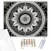 Számfestő.hu Ezüstös Mandala Szimmetriával - számfestő készlet – 60×70 cm (Keretre feszítve)