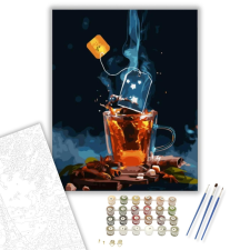 Számfestő.hu Fahéjas tea - számfestő készlet – 40×50 cm (Keretre feszítve) kreatív és készségfejlesztő