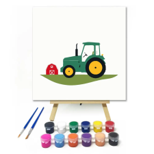 Számfestő.hu Farm traktor- gyerek számfestő készlet – 30×30 cm (Keretre feszítve) kreatív és készségfejlesztő