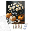 Számfestő.hu Fehér krizantémok és tökök - számfestő készlet – 40×50 cm (Keretre feszítve)