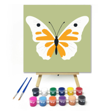 Számfestő.hu Fehér-sárga pillangó - gyerek számfestő készlet – 30×30 cm (Keret nélkül) kreatív és készségfejlesztő