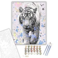 Számfestő.hu Fehér Tigris - számfestő készlet – 40×50 cm (Keretre feszítve) kreatív és készségfejlesztő