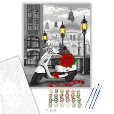 Számfestő.hu Fehér Vespa - számfestő készlet – 60×70 cm (Keret nélkül) kreatív és készségfejlesztő