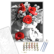 Számfestő.hu Fekete fehérben - számfestő készlet – 40×50 cm (Keretre feszítve) kreatív és készségfejlesztő