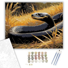 Számfestő.hu Fekete Mamba a Szavannán - számfestő készlet – 40×50 cm (Keretre feszítve) kreatív és készségfejlesztő
