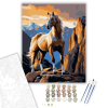 Számfestő.hu Felágaskodó Palomino Ló a Hegyekben - számfestő készlet – 40×50 cm (Keretre feszítve)