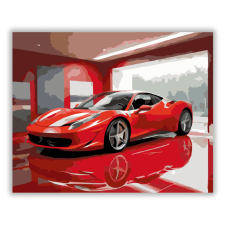 Számfestő.hu Fényes Piros Ferrari Showroom Világításban - számfestő készlet kreatív és készségfejlesztő
