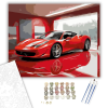 Számfestő.hu Fényes Piros Ferrari Showroom Világításban - számfestő készlet – 40×50 cm (Keretre feszítve)