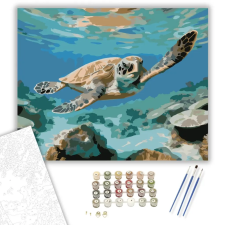 Számfestő.hu Fiatal Tengeri Teknős Kalandja - számfestő készlet – 80×100 cm (Keretre feszítve) kreatív és készségfejlesztő