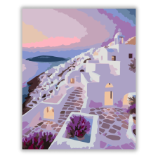 Számfestő.hu Folegandros Hajnal a Fehér Tetők Felett - számfestő készlet kreatív és készségfejlesztő