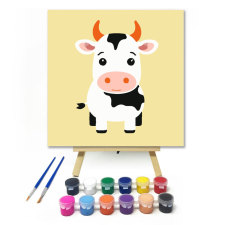 Számfestő.hu Foltos tehénke - gyerek számfestő készlet – 40×40 cm (Keret nélkül) kreatív és készségfejlesztő