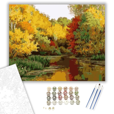 Számfestő.hu Folyó az erdőben - számfestő készlet – 40×50 cm (Keretre feszítve) kreatív és készségfejlesztő