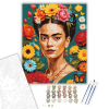 Számfestő.hu Frida Kahlo Virágokkal - számfestő készlet – 40×50 cm (Keretre feszítve)