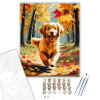 Számfestő.hu Golden Retriever Kiskutya Őszi Erdőben - számfestő készlet – 60×70 cm (Keretre feszítve)