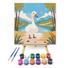 Számfestő.hu Gúnár - gyerek számfestő készlet – 20×20 cm (Keretre feszítve) kreatív és készségfejlesztő