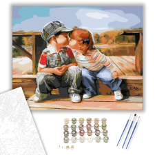 Számfestő.hu Gyermek szerelem - számfestő készlet – 40×50 cm (Keretre feszítve) kreatív és készségfejlesztő