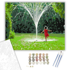 Számfestő.hu Gyermekjáték a Kerti Szökőkútnál - számfestő készlet – 40×50 cm (Keretre feszítve) kreatív és készségfejlesztő