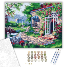 Számfestő.hu Gyönyörű Kert - számfestő készlet – 40×50 cm (Keretre feszítve) kreatív és készségfejlesztő