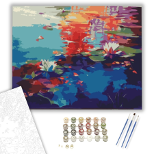 Számfestő.hu Gyönyörű Tavirózsák - számfestő készlet – 40×50 cm (Keretre feszítve) kreatív és készségfejlesztő