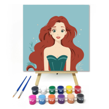 Számfestő.hu Hableány - gyerek számfestő készlet – 20×20 cm (Keretre feszítve) kreatív és készségfejlesztő