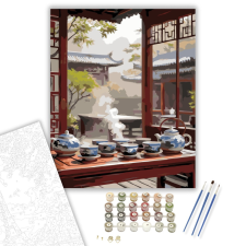 Számfestő.hu Hagyományos Tea Szertartás Harmóniája - számfestő készlet – 40×50 cm (Keretre feszítve) kreatív és készségfejlesztő