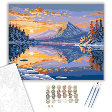 Számfestő.hu Hajnali Téli Tükröződés - számfestő készlet – 60×70 cm (Keret nélkül) kreatív és készségfejlesztő