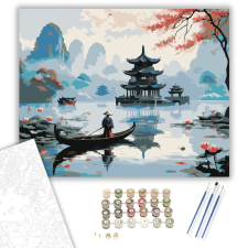 Számfestő.hu Hangzhou Tükörsima Tavai - számfestő készlet – 40×50 cm (Keretre feszítve) kreatív és készségfejlesztő