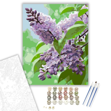 Számfestő.hu Harmatcseppes Lila Orgona - számfestő készlet – 40×50 cm (Keretre feszítve) kreatív és készségfejlesztő