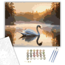 Számfestő.hu Hattyú a Hajnalban - számfestő készlet – 40×50 cm (Keretre feszítve) kreatív és készségfejlesztő
