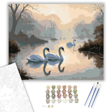 Számfestő.hu Hattyúk a Ködös Hajnalban - számfestő készlet – 40×50 cm (Keretre feszítve) kreatív és készségfejlesztő
