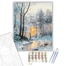 Számfestő.hu Havas patak - számfestő készlet – 40×50 cm (Keretre feszítve) kreatív és készségfejlesztő