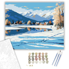 Számfestő.hu Havas Völgy - számfestő készlet – 40×50 cm (Keretre feszítve) kreatív és készségfejlesztő