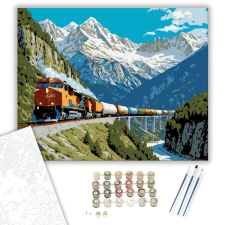 Számfestő.hu Hegyi Expressz - számfestő készlet – 50×60 cm (Keretre feszítve) kreatív és készségfejlesztő