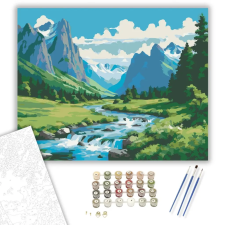 Számfestő.hu Hegyi Patak Harmóniája - számfestő készlet – 60×70 cm (Keretre feszítve) kreatív és készségfejlesztő