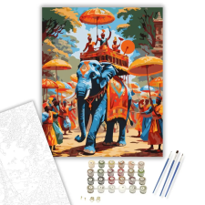 Számfestő.hu Hindu Fesztiváli Felvonulás - számfestő készlet – 60×70 cm (Keret nélkül) kreatív és készségfejlesztő