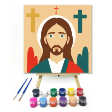 Számfestő.hu Hit képe - gyerek számfestő készlet – 30×30 cm (Keret nélkül) kreatív és készségfejlesztő