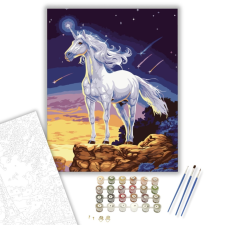 Számfestő.hu Hófehér Unikornis - számfestő készlet – 40×50 cm (Keretre feszítve) kreatív és készségfejlesztő