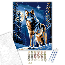 Számfestő.hu Holdfényes Farkas - számfestő készlet – 40×50 cm (Keretre feszítve) kreatív és készségfejlesztő